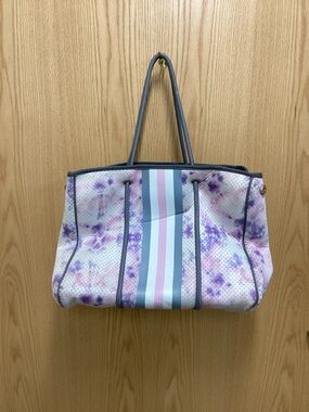Purple Tie-Dye Stripe Tote Bag